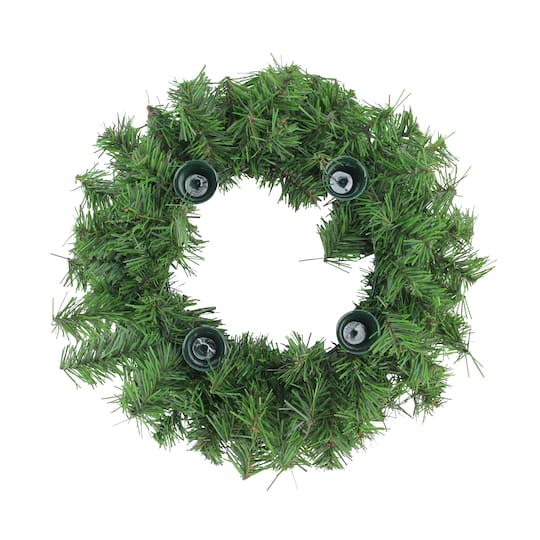 12&#x22; Pine Artificial Christmas Advent Candle Holder Wreath